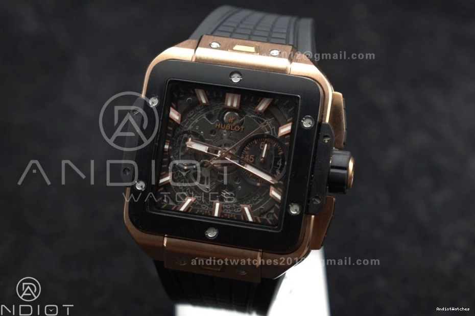 Edition Dial BBF Bezel Skeleton 1:1 A Ceramic Square Unico on Affordable Rubber RG Bang Strap 42mm 1116 Black Best 1024